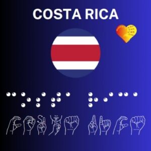 Costa Rica 2 plantillas en Señas & Braille.